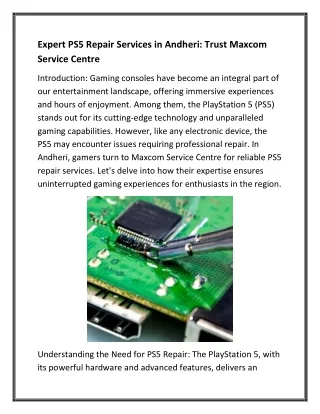 Expert PS5 Repair Services in Andheri Trust Maxcom Service Centre