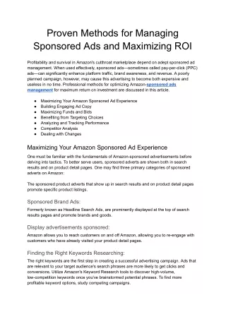 proven methods for managing sponsored