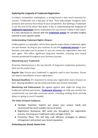 Exploring the Longevity of Trademark Registration