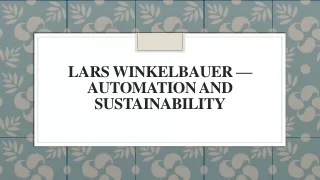 lars winkelbauer automation and sustainability