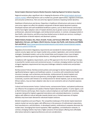 dental implant abutment systems market dynamics