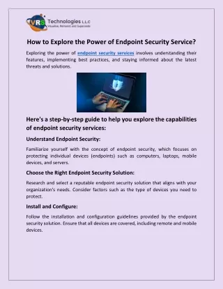 How to Explore the Power of Endpoint Security Service?