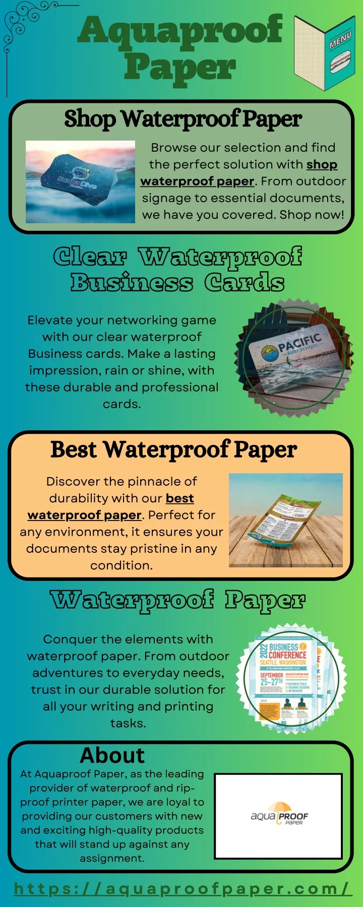 aquaproof paper