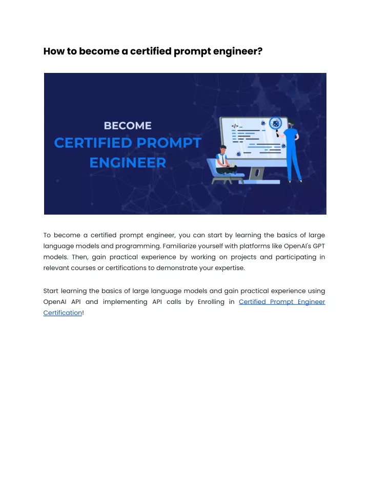 how to become a certified prompt engineer