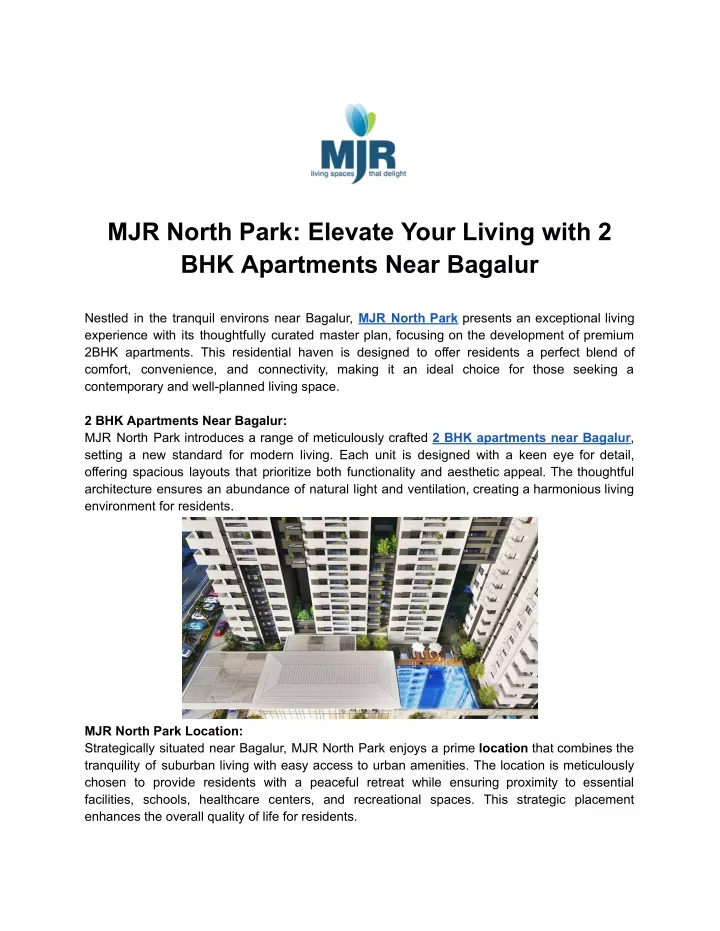 mjr north park elevate your living with
