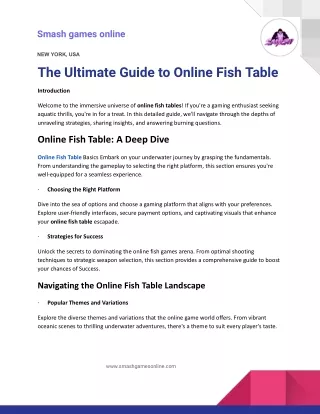 The Ultimate Guide to Online Fish Table
