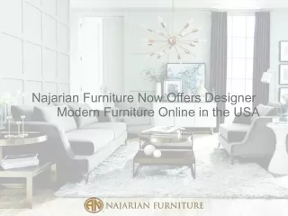 Najarian Furniture Now Offers Designer Modern Furniture Online in the USA