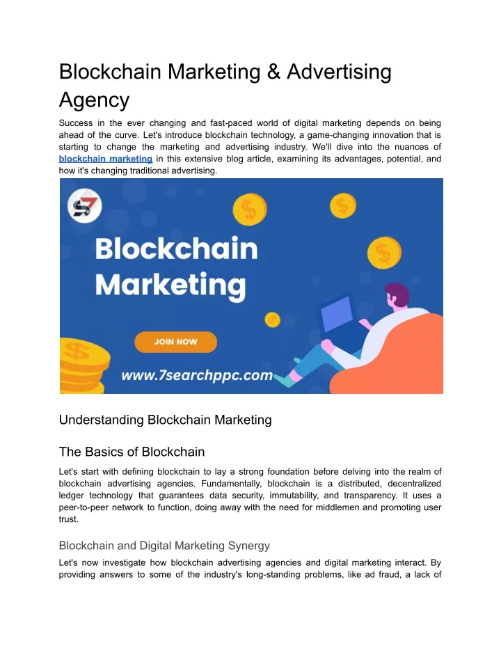 blockchain marketing advertising agency