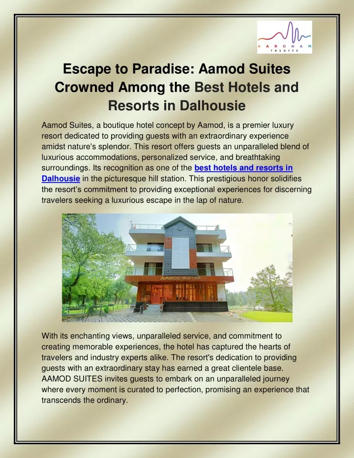 escape to paradise aamod suites crowned among