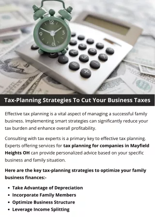Tax-Planning Strategies To Cut Your Business Taxes