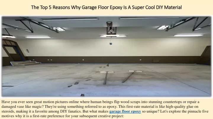 the top 5 reasons why garage floor epoxy is a super cool diy material