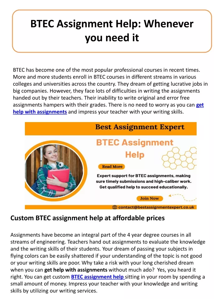 btec assignment help whenever you need it
