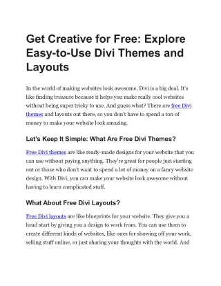 Free Divi Themes