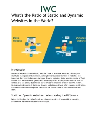 What's the Ratio of Static and Dynamic Websites in the World