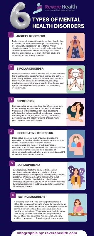 Types of Mental Health Disorders  Infographic  Revere Health