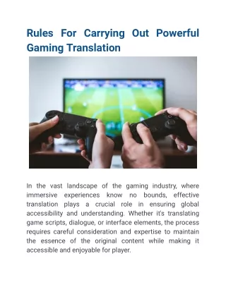 Proven Strategies of Relevant Gaming Translation