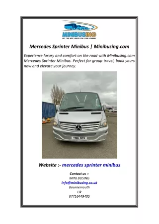 mercedes sprinter minibus minibusing com
