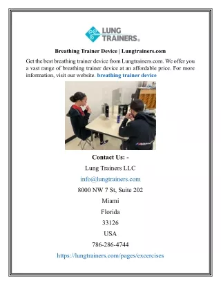 Breathing Trainer Device | Lungtrainers.com
