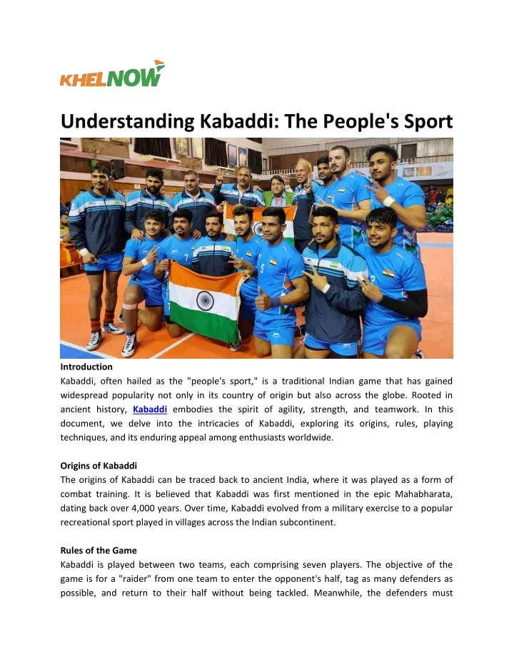 understanding kabaddi the people s sport