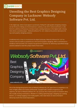 Unveiling the Best Graphics Designing Company in Lucknow
