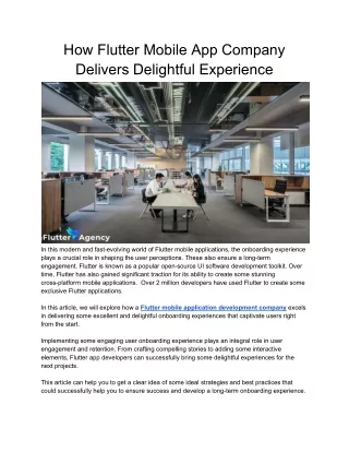 how flutter mobile app company delivers