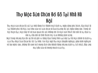 Thợ Mộc Sửa Chữa Đồ Gỗ Tại Nhà Hà Nội