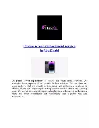 iPhone screen replacement service in Abu Dhabi