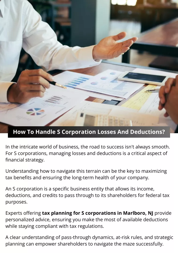how to handle s corporation losses and deductions