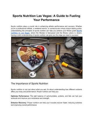 Sports Nutrition Las Vegas_ A Guide to Fueling Your Performance