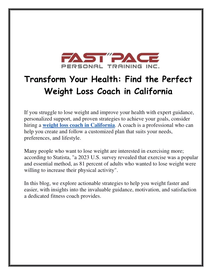 transform your health find the perfect weight