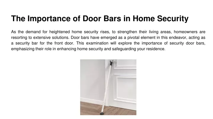 the importance of door bars in home security