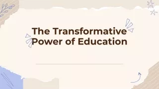 The Transformative Power Of Education