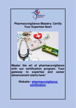 pharmacovigilance certification