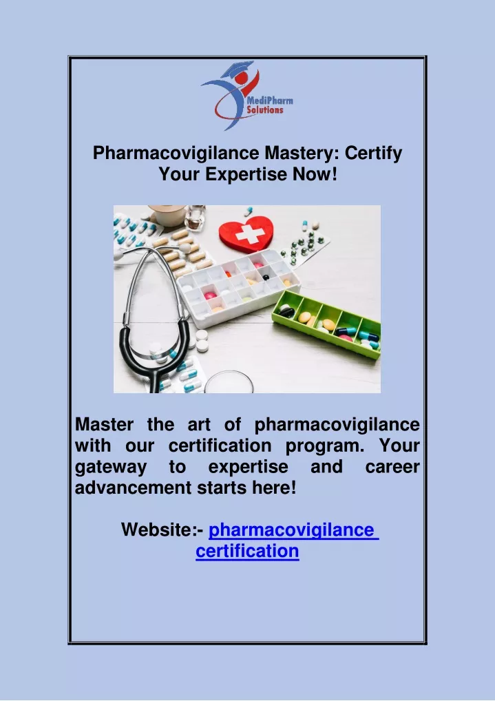 pharmacovigilance mastery certify your expertise
