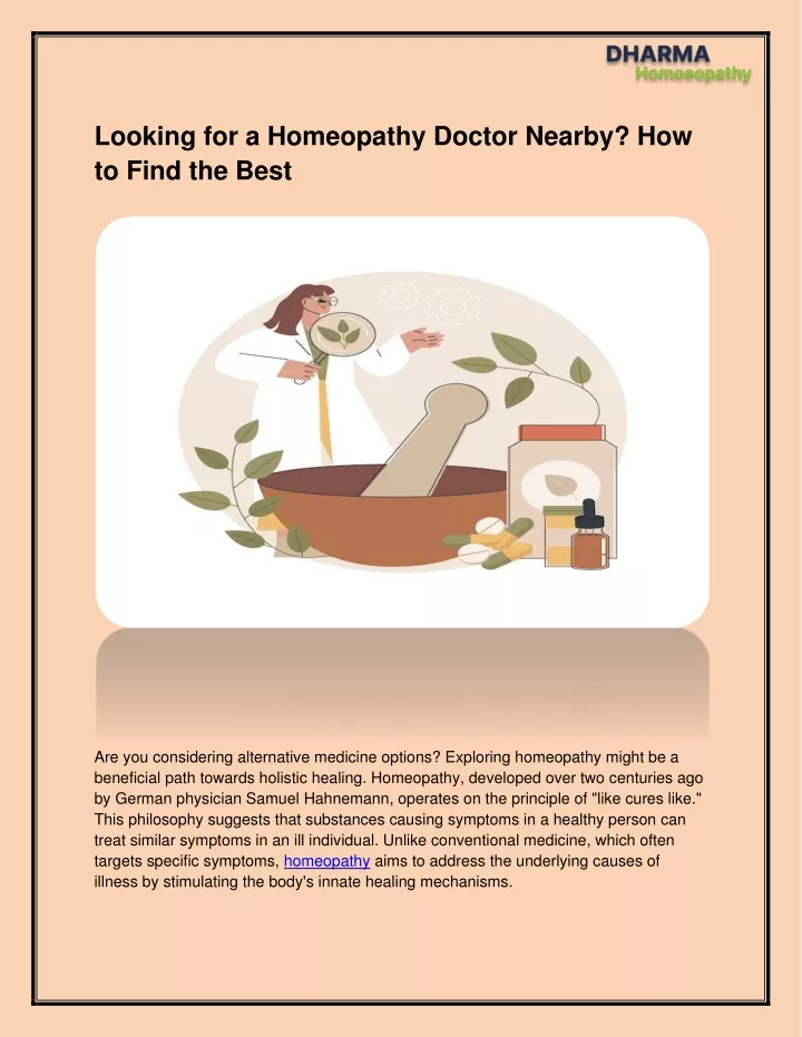 looking for a homeopathy doctor nearby