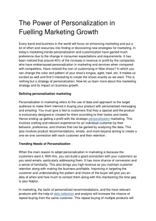 the power of personalization in fuelling