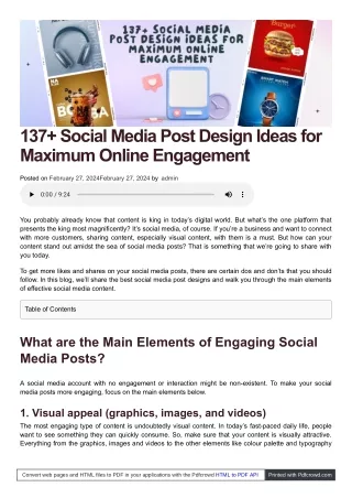 137  Social Media Post Design Ideas for Maximum Online Engagement-PDF