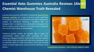 Essential Keto Gummies Australia