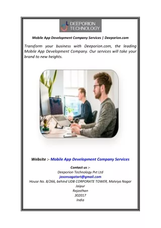 mobile app development company services deeporion