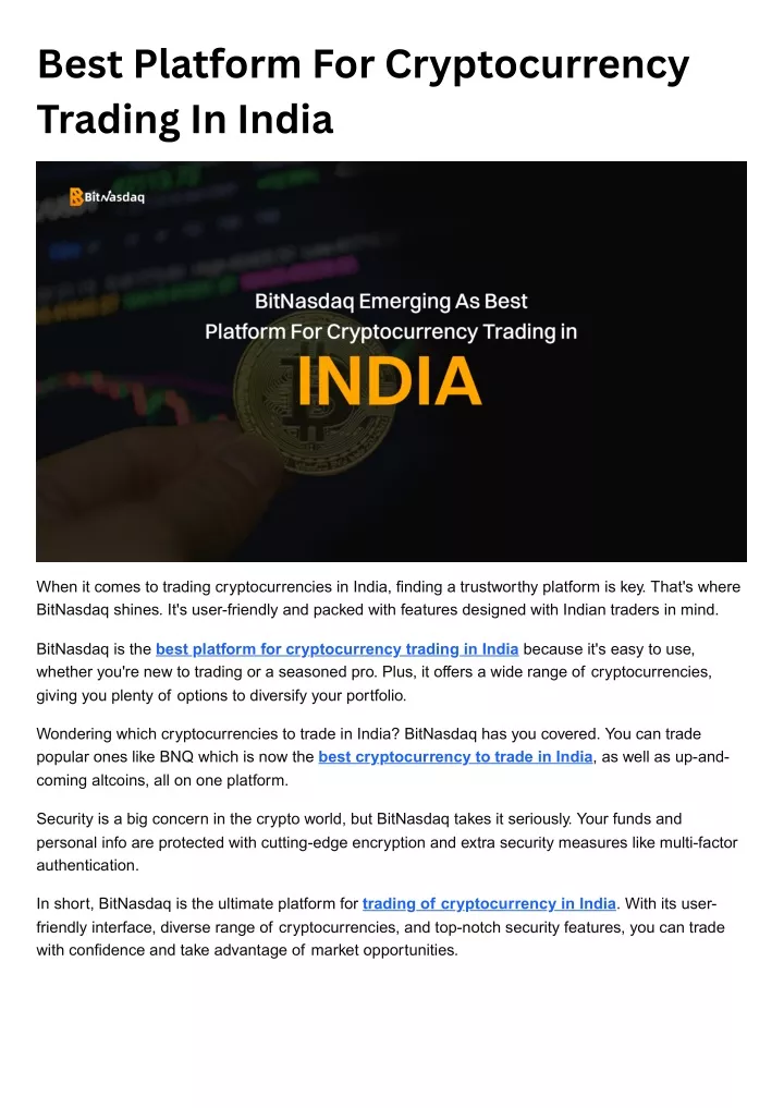 best platform for cryptocurrency trading in india