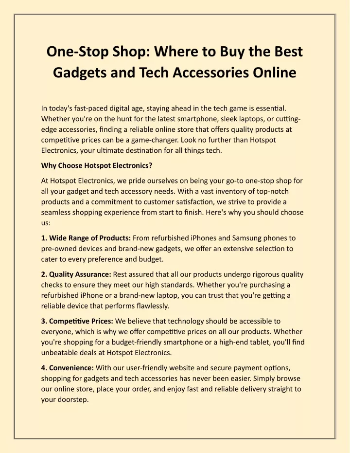 one stop shop where to buy the best gadgets