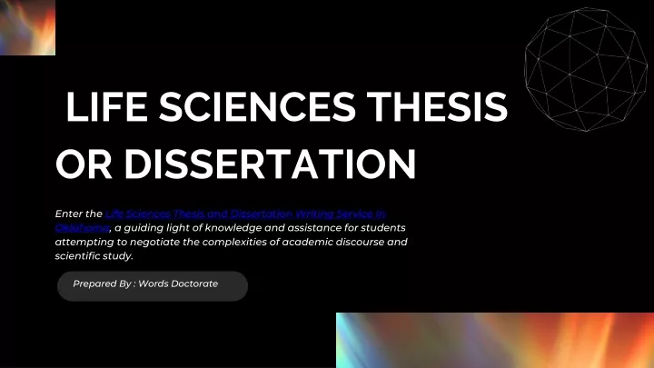 life sciences thesis or dissertation