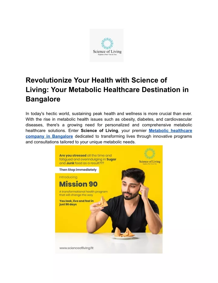 revolutionize your health with science of living