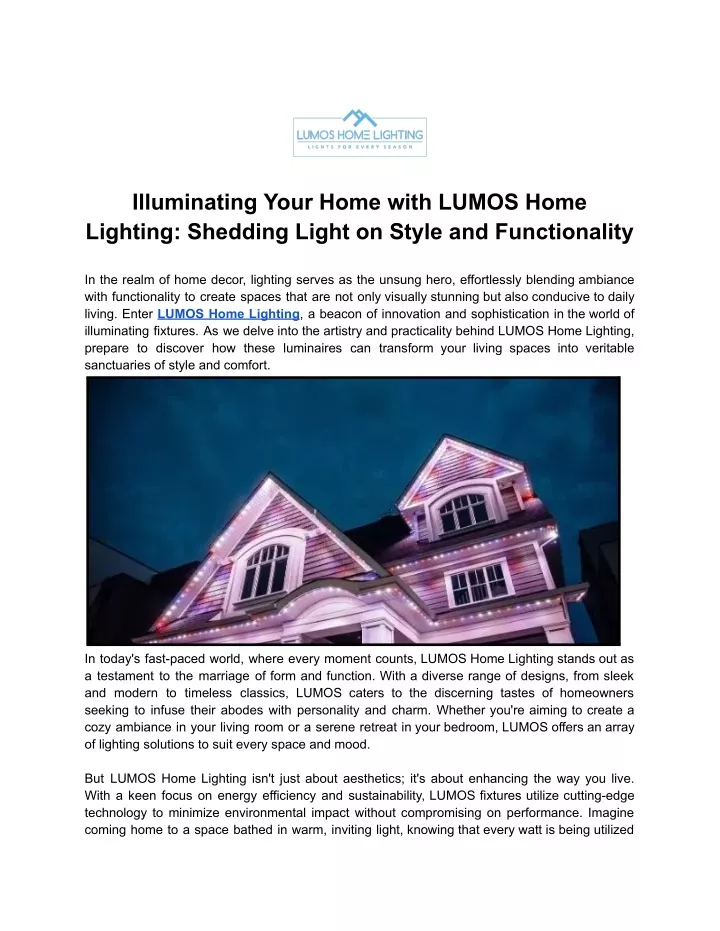 illuminating your home with lumos home lighting