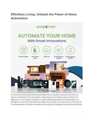 Effortless Living_ Unleash the Power of Home Automation