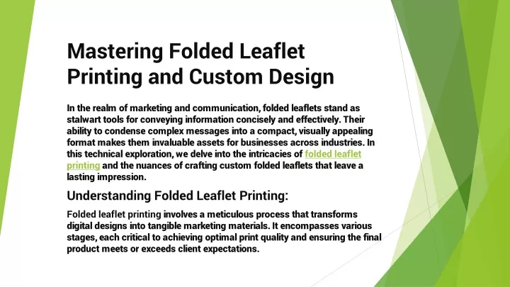 mastering folded leaflet printing and custom design