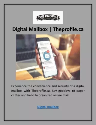 Digital Mailbox | Theprofile.ca