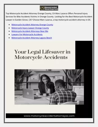 Motorcycle Accident Attorney Aliso Viejo
