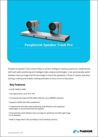 Transform Your Meetings with the AI-Powered PeopleLink Speaker Track Pro Camera