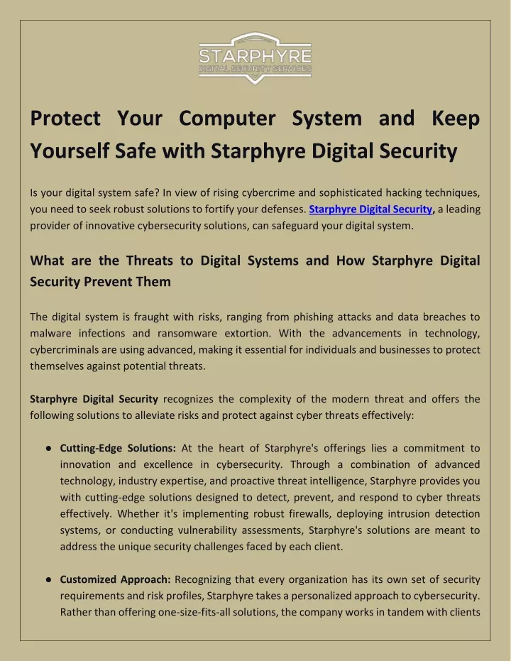 protect your computer system and keep yourself